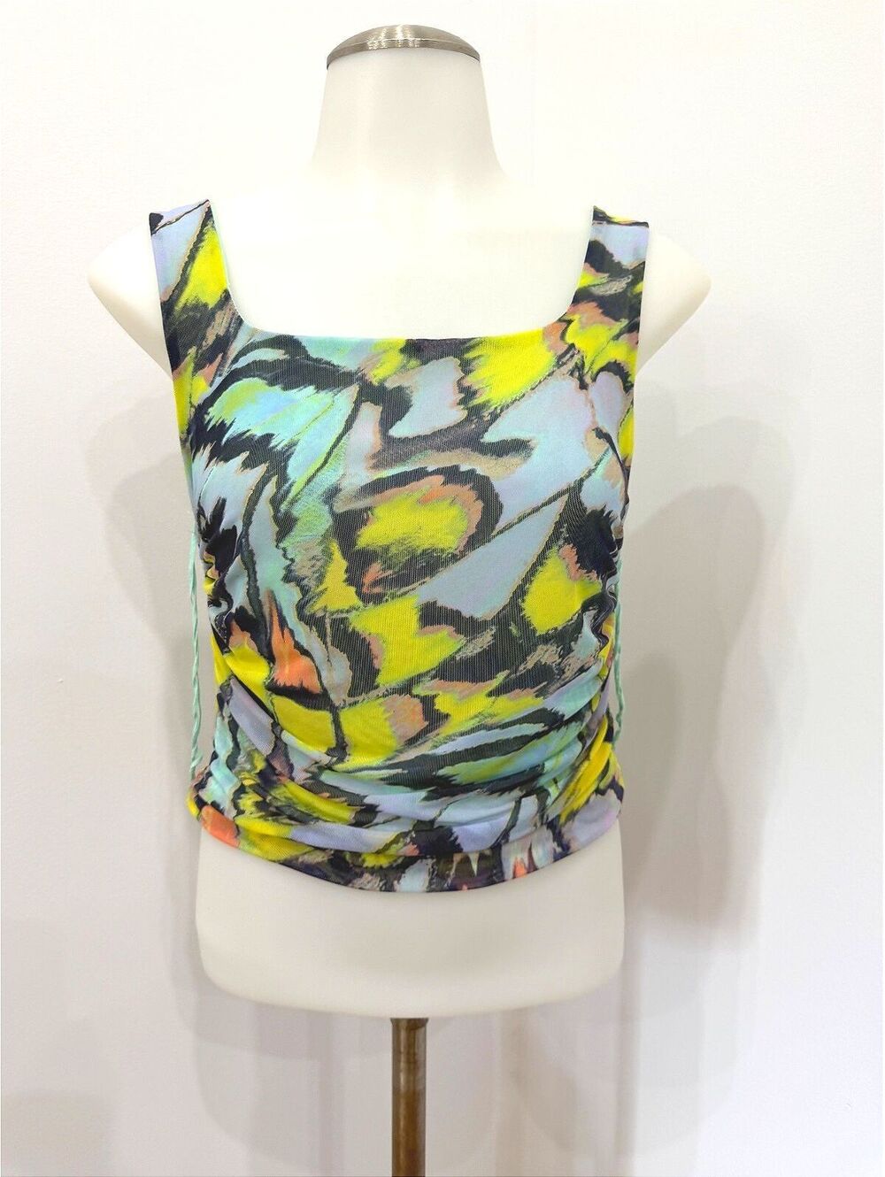 Free People Large Butterfly Multi-Color Abstract Print Tank Top
